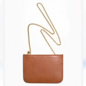 & Other Stories Gold Chain Cognac Leather Crossbody Bag Purse Wallet